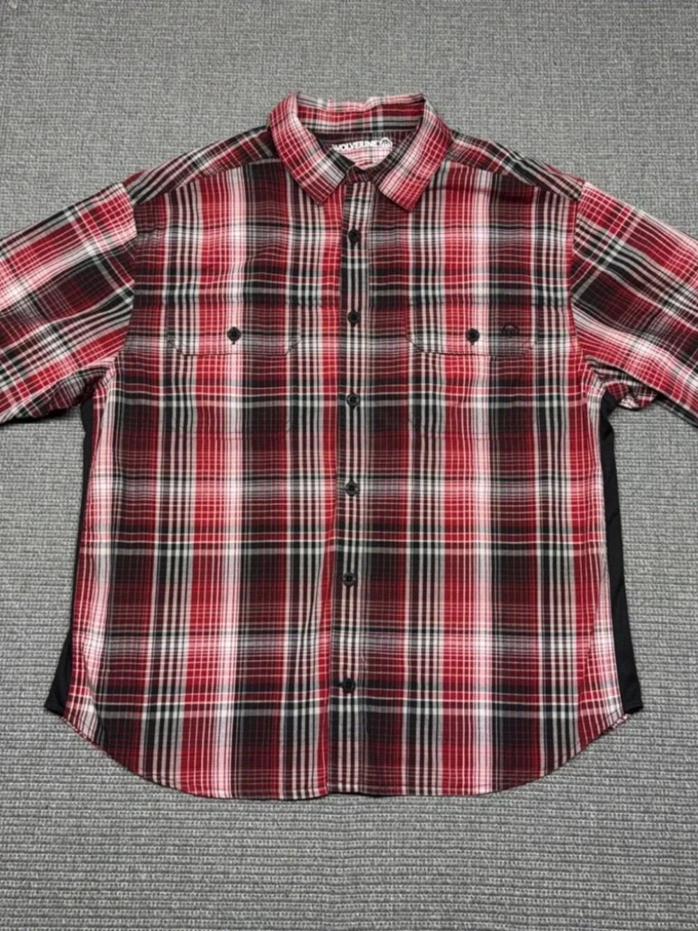 Wolverine Mens Short Sleeve‎ Plaid Button Down Work Shirt Red Black
